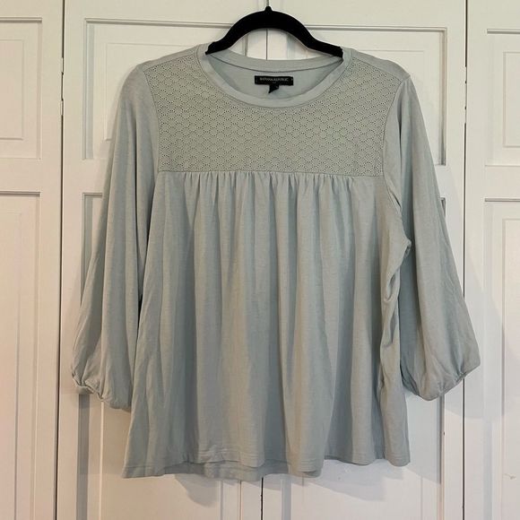Banana Republic Tops - SALE Banana republic mint eyelet neckline blouse